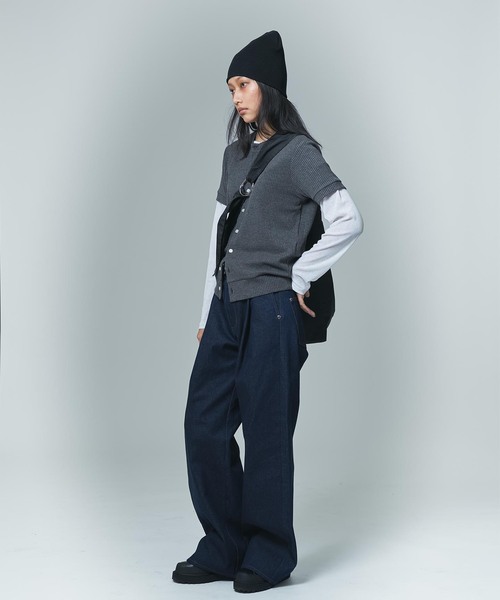 NOCTO ARCHIVE(ノクトアーカイブ)の「NOCTO ARCHIVE/ノクト アーカイブ Rigid One-tuck Wide Denim(デニムパンツ・メンズ・ブラック系その他/ネイビー・MEDIUM/LARGE)」の10枚目の写真