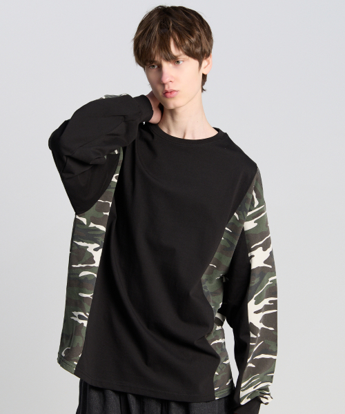 TENER(テネル)の「カモ配色ロングスリーブブラック(Tシャツ/カットソー・メンズ・その他・FREE)」の1枚目の写真