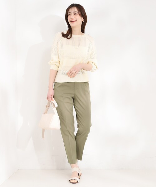 SHOO・LA・RUE(シューラルー)の「【ストレッチ/洗濯機可/S-LL】穿くだけまっすぐ美脚見え スティックパンツ(その他パンツ・レディース・カーキ/ブラック/ライトグレー・04/03/02/01)」の6枚目の写真