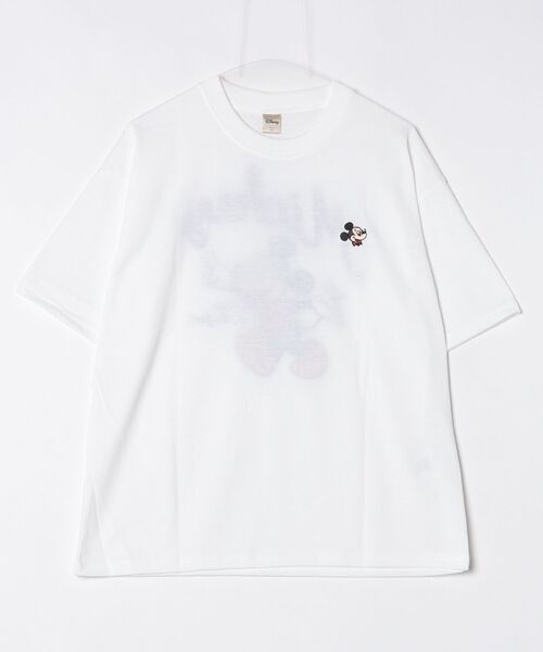 Disney(ディズニー)の「【DISNEY/ディズニー】ミッキーマウス サガラ刺繍半袖Tシャツ/ユニセックス(Tシャツ/カットソー・メンズ・スミクロ/サックスブルー/グレイッシュベージュ/オフホワイト・LARGE/MEDIUM)」の8枚目の写真