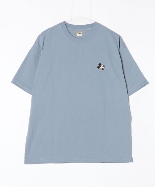 Disney(ディズニー)の「【DISNEY/ディズニー】ミッキーマウス サガラ刺繍半袖Tシャツ/ユニセックス(Tシャツ/カットソー・メンズ・スミクロ/サックスブルー/グレイッシュベージュ/オフホワイト・LARGE/MEDIUM)」の5枚目の写真