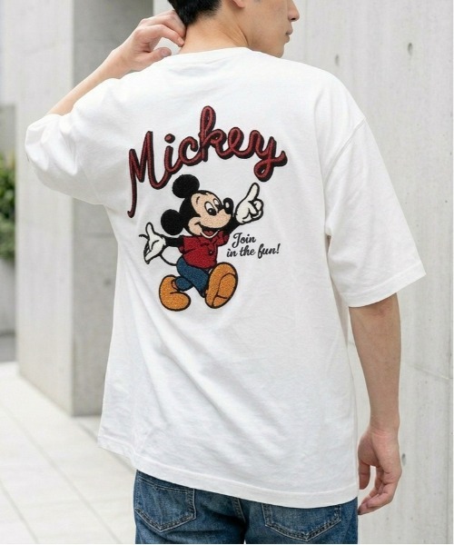 Disney(ディズニー)の「【DISNEY/ディズニー】ミッキーマウス サガラ刺繍半袖Tシャツ/ユニセックス(Tシャツ/カットソー・メンズ・スミクロ/サックスブルー/グレイッシュベージュ/オフホワイト・LARGE/MEDIUM)」の10枚目の写真