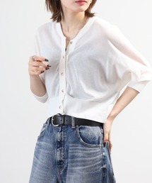 EGLANTINE ショート丈ドルマンスリーブ シアーカーディガン
