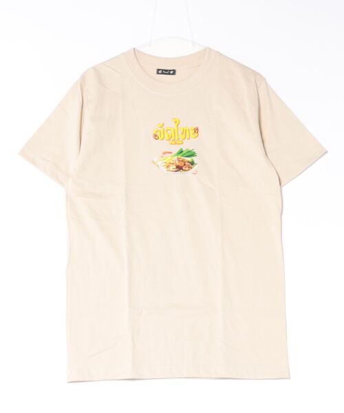 チャイハネ(チャイハネ)の「【チャイハネ】エスニックフード パッタイメンズTシャツ(Tシャツ/カットソー・メンズ・ホワイト/ベージュ・FREE)」の1枚目の写真