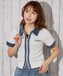 GORGE | 《デニム衿ZIPトップス》カットソー／カジュアル／Y2K／春夏秋／全3色(Tシャツ/カットソー)