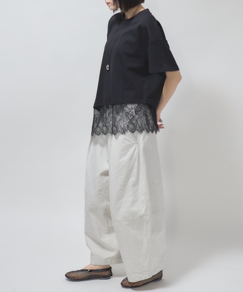 leimn(レイムン)の「レースドッキングTシャツ(Tシャツ/カットソー・レディース・ホワイト/ブラック・M)」の16枚目の写真