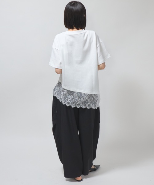 leimn(レイムン)の「レースドッキングTシャツ(Tシャツ/カットソー・レディース・ホワイト/ブラック・M)」の9枚目の写真