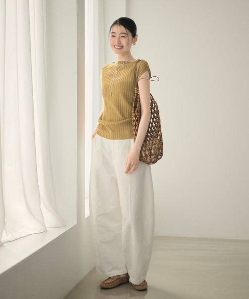 LAULEN(ローレン)の「sheer rib french sleeve knit /シアーリブフレンチスリーブニット(ニット/セーター・レディース・グレー/ホワイト/マスタード/イエロー・FREE)」の13枚目の写真