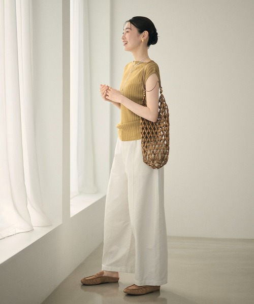 LAULEN(ローレン)の「sheer rib french sleeve knit /シアーリブフレンチスリーブニット(ニット/セーター・レディース・グレー/ホワイト/マスタード/イエロー・FREE)」の14枚目の写真