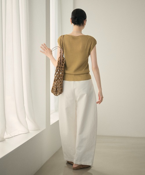 LAULEN(ローレン)の「sheer rib french sleeve knit /シアーリブフレンチスリーブニット(ニット/セーター・レディース・グレー/ホワイト/マスタード/イエロー・FREE)」の15枚目の写真