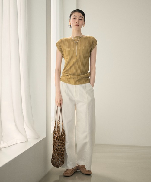 LAULEN(ローレン)の「sheer rib french sleeve knit /シアーリブフレンチスリーブニット(ニット/セーター・レディース・グレー/ホワイト/マスタード/イエロー・FREE)」の17枚目の写真