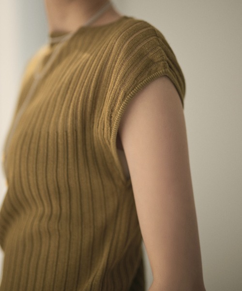 LAULEN(ローレン)の「sheer rib french sleeve knit /シアーリブフレンチスリーブニット(ニット/セーター・レディース・グレー/ホワイト/マスタード/イエロー・FREE)」の20枚目の写真