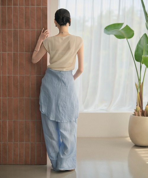 LAULEN(ローレン)の「sheer rib french sleeve knit /シアーリブフレンチスリーブニット(ニット/セーター・レディース・グレー/ホワイト/マスタード/イエロー・FREE)」の22枚目の写真