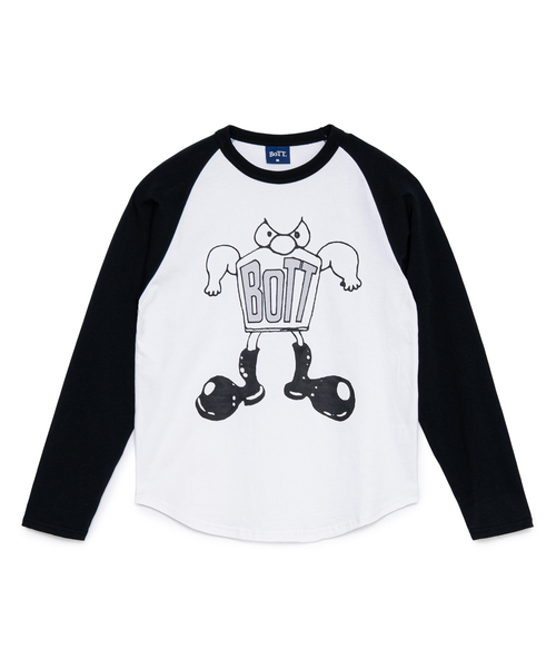 BOTT(ボット)の「BOTT / ボット BIG BOOTS RAGLAN LS TEE(Tシャツ/カットソー・メンズ・イエロー/ホワイト・MEDIUM/SMALL/LARGE)」の2枚目の写真