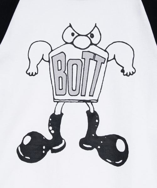 BOTT(ボット)の「BOTT / ボット BIG BOOTS RAGLAN LS TEE(Tシャツ/カットソー・メンズ・イエロー/ホワイト・MEDIUM/SMALL/LARGE)」の4枚目の写真