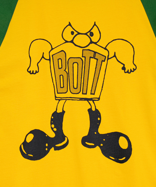 BOTT(ボット)の「BOTT / ボット BIG BOOTS RAGLAN LS TEE(Tシャツ/カットソー・メンズ・イエロー/ホワイト・MEDIUM/SMALL/LARGE)」の5枚目の写真