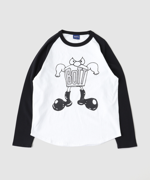 BOTT(ボット)の「BOTT / ボット BIG BOOTS RAGLAN LS TEE(Tシャツ/カットソー・メンズ・イエロー/ホワイト・MEDIUM/SMALL/LARGE)」の6枚目の写真