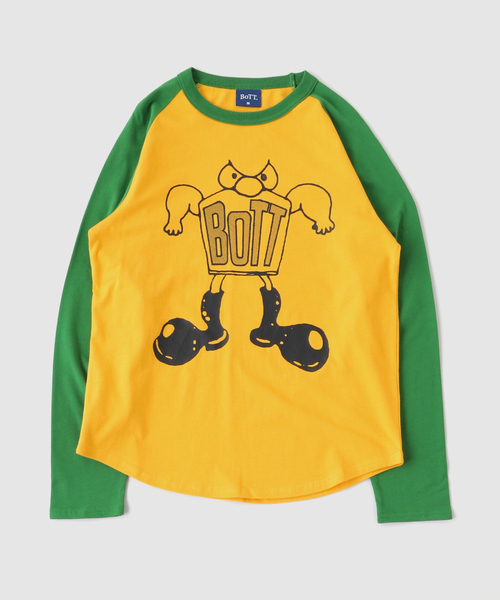 BOTT(ボット)の「BOTT / ボット BIG BOOTS RAGLAN LS TEE(Tシャツ/カットソー・メンズ・イエロー/ホワイト・MEDIUM/SMALL/LARGE)」の7枚目の写真