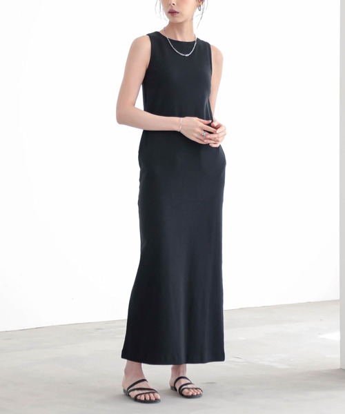 for/c(フォーシー)の「カップ付きアメスリワンピース【サスティナブル】(ワンピース・レディース・ブラック/チャコール・M/L)」の15枚目の写真