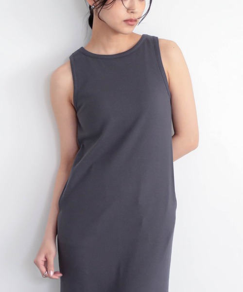 for/c(フォーシー)の「カップ付きアメスリワンピース【サスティナブル】(ワンピース・レディース・ブラック/チャコール・M/L)」の5枚目の写真