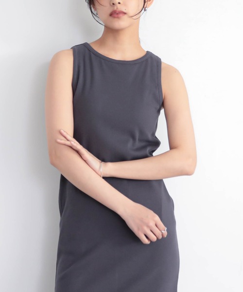 for/c(フォーシー)の「カップ付きアメスリワンピース【サスティナブル】(ワンピース・レディース・ブラック/チャコール・M/L)」の9枚目の写真
