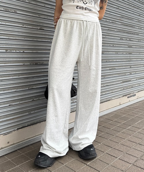 lilful(リルフル)の「【26年春夏新作】ビジュー ドット ストレートスウェットパンツ(スウェットパンツ・レディース・ブラック/グレー・L/M)」の6枚目の写真