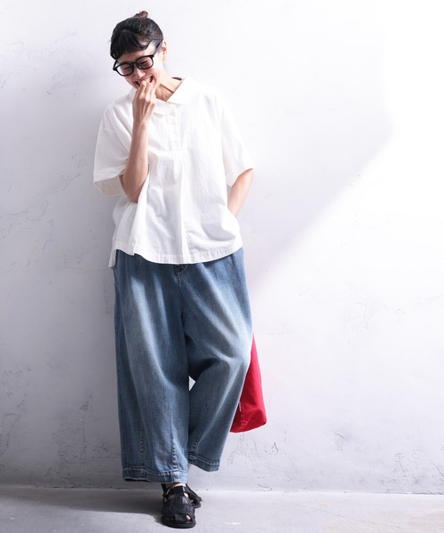 soulberry(ソウルベリー)の「アシンメトリーなブラウス(シャツ/ブラウス・レディース・オフホワイト・5L/4L/3L/LL/L/M)」の16枚目の写真
