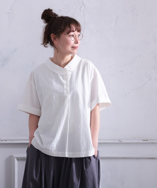 soulberry(ソウルベリー)の「アシンメトリーなブラウス(シャツ/ブラウス・レディース・オフホワイト・5L/4L/3L/LL/L/M)」の17枚目の写真