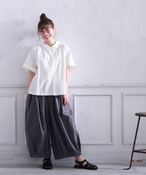 soulberry(ソウルベリー)の「アシンメトリーなブラウス(シャツ/ブラウス・レディース・オフホワイト・5L/4L/3L/LL/L/M)」の7枚目の写真