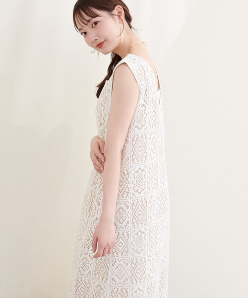 natural couture(ナチュラルクチュール)の「〈Erikoコラボ〉前後2WAYレースジャンスカ(ワンピース・レディース・ブラック/アイボリー・FREE)」の3枚目の写真