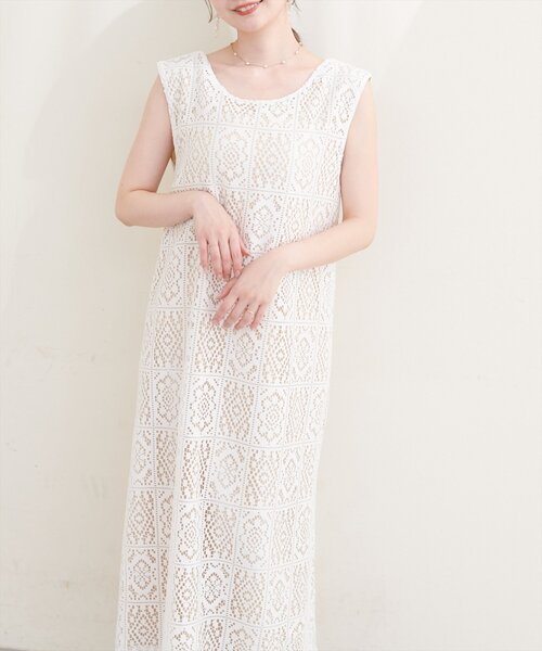 natural couture(ナチュラルクチュール)の「〈Erikoコラボ〉前後2WAYレースジャンスカ(ワンピース・レディース・ブラック/アイボリー・FREE)」の4枚目の写真