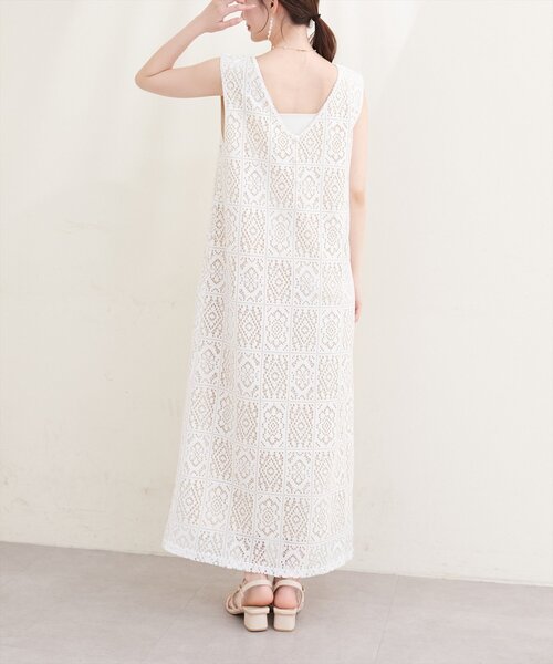 natural couture(ナチュラルクチュール)の「〈Erikoコラボ〉前後2WAYレースジャンスカ(ワンピース・レディース・ブラック/アイボリー・FREE)」の6枚目の写真