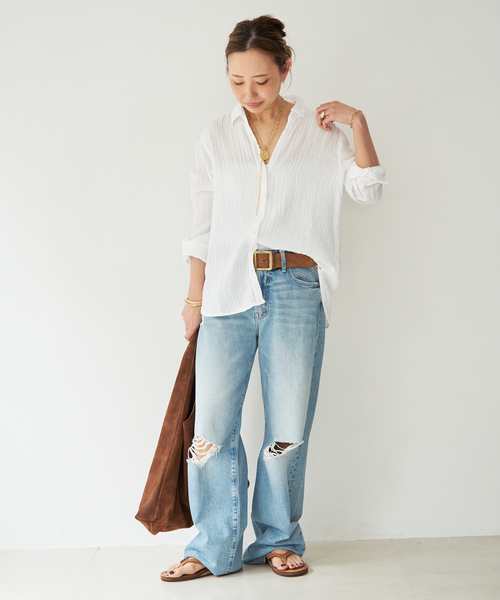 Deuxieme Classe(ドゥーズィエムクラス)の「【XIRENA/キセレナ】SCOUT SHIRT(シャツ/ブラウス・レディース・ホワイト/スカイブルー・FREE)」の3枚目の写真