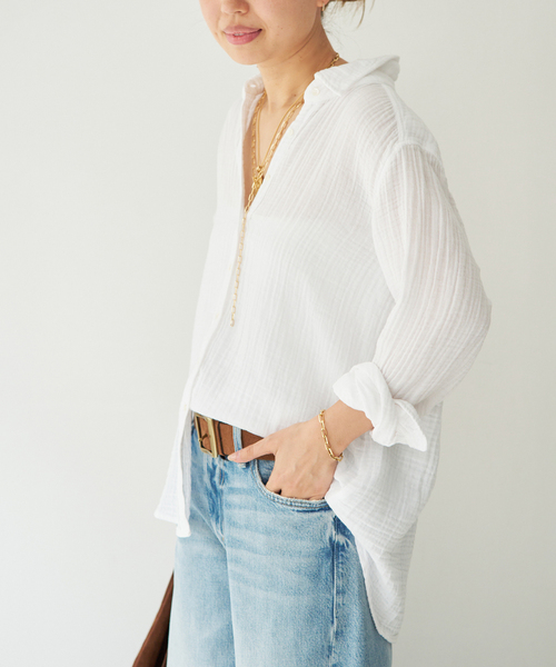 Deuxieme Classe(ドゥーズィエムクラス)の「【XIRENA/キセレナ】SCOUT SHIRT(シャツ/ブラウス・レディース・ホワイト/スカイブルー・FREE)」の7枚目の写真