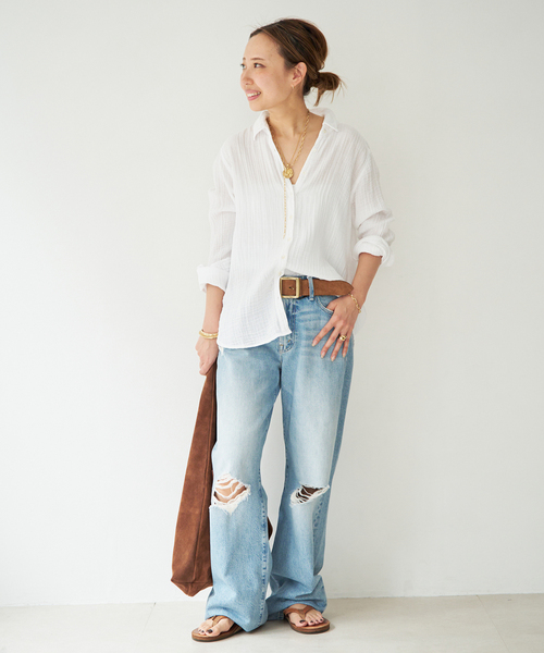 Deuxieme Classe(ドゥーズィエムクラス)の「【XIRENA/キセレナ】SCOUT SHIRT(シャツ/ブラウス・レディース・ホワイト/スカイブルー・FREE)」の9枚目の写真