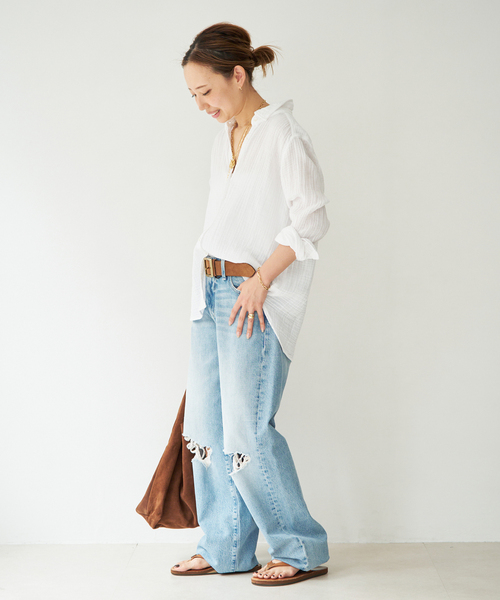 Deuxieme Classe(ドゥーズィエムクラス)の「【XIRENA/キセレナ】SCOUT SHIRT(シャツ/ブラウス・レディース・ホワイト/スカイブルー・FREE)」の10枚目の写真