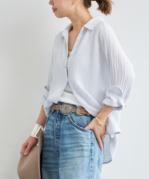 Deuxieme Classe(ドゥーズィエムクラス)の「【XIRENA/キセレナ】SCOUT SHIRT(シャツ/ブラウス・レディース・ホワイト/スカイブルー・FREE)」の12枚目の写真