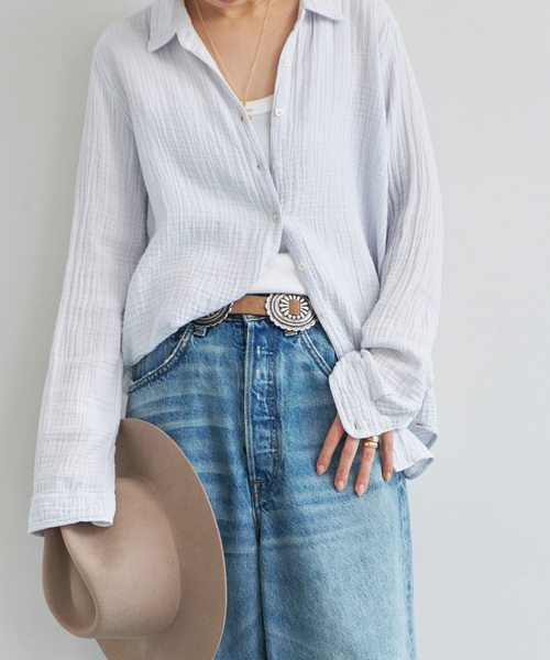 Deuxieme Classe(ドゥーズィエムクラス)の「【XIRENA/キセレナ】SCOUT SHIRT(シャツ/ブラウス・レディース・ホワイト/スカイブルー・FREE)」の16枚目の写真