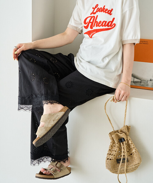 FREAK'S STORE(フリークスストア)の「限定展開 カットワーク 刺繍 ルーズパンツ(その他パンツ・レディース・オフホワイト/ブラック・SMALL/MEDIUM)」の8枚目の写真