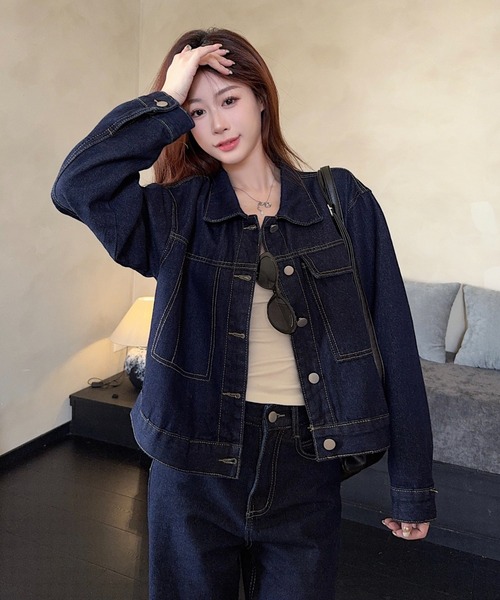 Aelina(エリナ)の「デニムセットアップ(セットアップ・レディース・インディゴブルー・XL/L/M/S)」の5枚目の写真