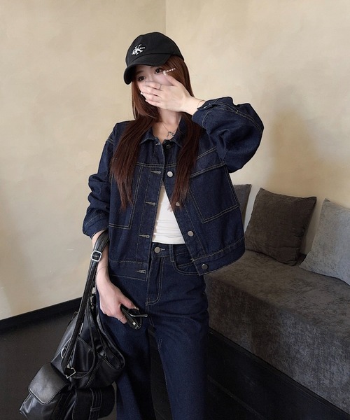 Aelina(エリナ)の「デニムセットアップ(セットアップ・レディース・インディゴブルー・XL/L/M/S)」の9枚目の写真