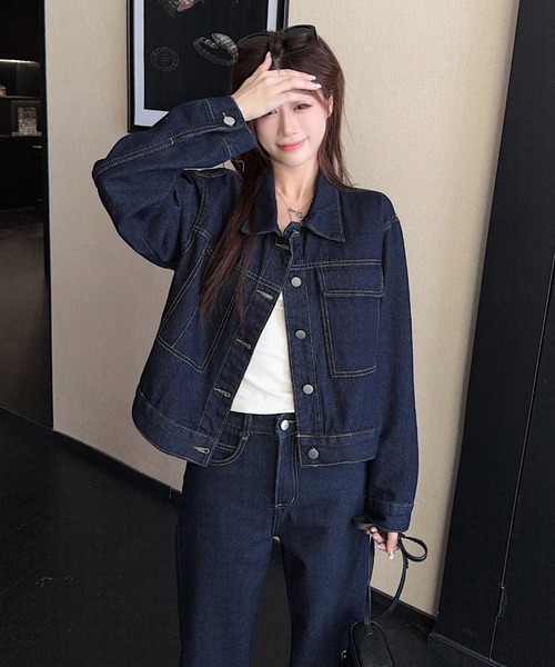 Aelina(エリナ)の「デニムセットアップ(セットアップ・レディース・インディゴブルー・XL/L/M/S)」の16枚目の写真