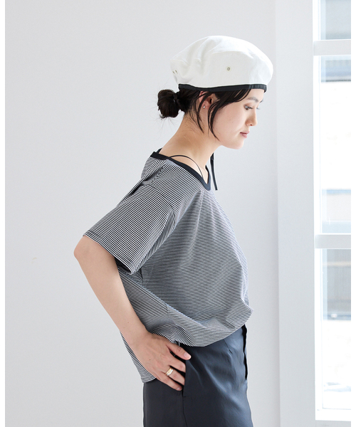 IENA(イエナ)の「ONIT/オニット ベレーボウ 26SS-ON-255(ハンチング/ベレー帽・レディース・ブラック/ホワイト・FREE)」の16枚目の写真