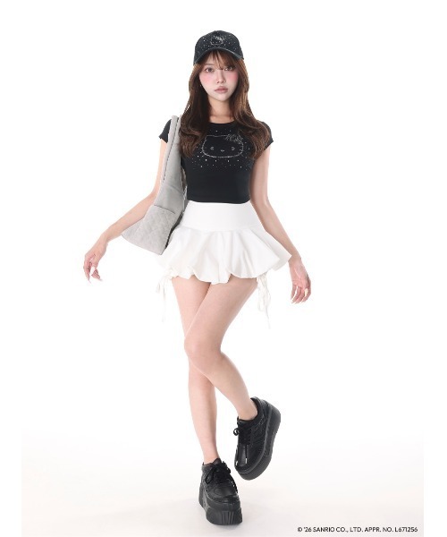 Darich(ダーリッチ)の「Hello DarichコンパクトTシャツ(Tシャツ/カットソー・レディース・ホワイト/ブラック・FREE)」の11枚目の写真