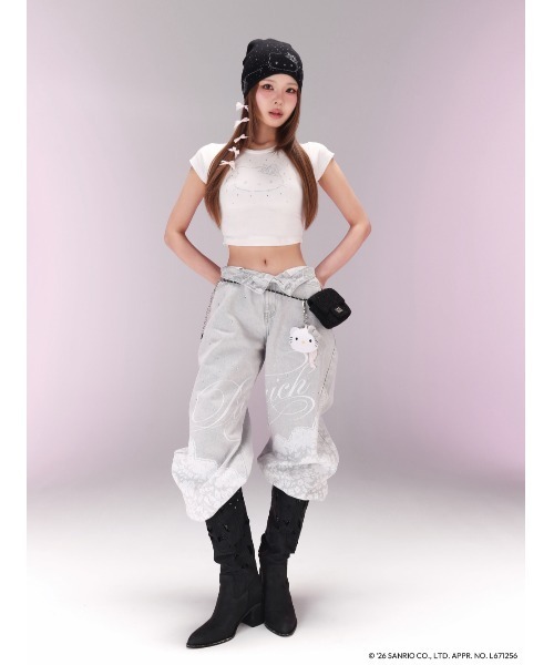 Darich(ダーリッチ)の「Hello DarichコンパクトTシャツ(Tシャツ/カットソー・レディース・ホワイト/ブラック・FREE)」の21枚目の写真