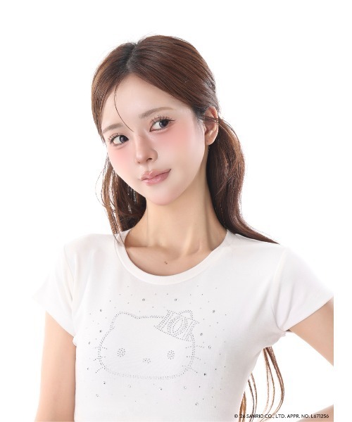 Darich(ダーリッチ)の「Hello DarichコンパクトTシャツ(Tシャツ/カットソー・レディース・ホワイト/ブラック・FREE)」の13枚目の写真