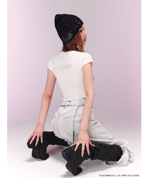 Darich(ダーリッチ)の「Hello DarichコンパクトTシャツ(Tシャツ/カットソー・レディース・ホワイト/ブラック・FREE)」の18枚目の写真