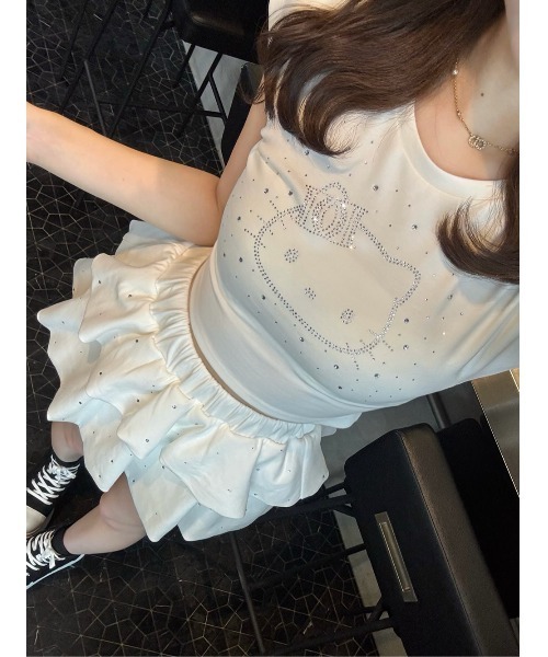 Darich(ダーリッチ)の「Hello DarichコンパクトTシャツ(Tシャツ/カットソー・レディース・ホワイト/ブラック・FREE)」の19枚目の写真