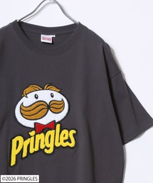 2026SS PRINGLES/プリングルズ オーバーサイズ フロントサガラ刺繍 バックプリント Tシャツレディース メンズ