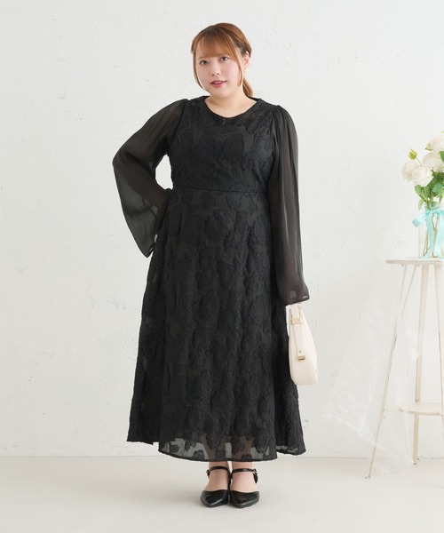 Louiosy(ルオシー)の「【Louiosy】【大きいサイズ】レースアップオケージョンドレス(ワンピース・レディース・ブラック/ブルー/グリーン・X-LARGE/3L/4L)」の2枚目の写真